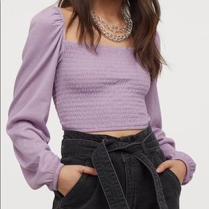 NWT Smocked Top in Light Purple